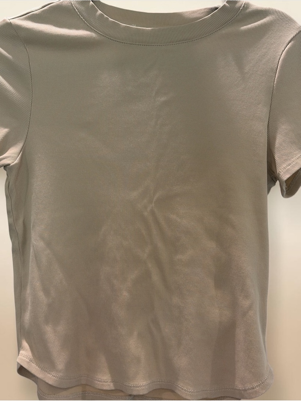 Madewell Ribbed Short Sleeve Tee in Light Taupe